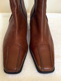 Gabor Tan Brown Leather Ankle Boots Size 6.5/39.5 - Whispers Dress Agency - Sold - 4