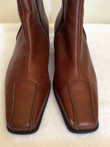 Gabor Tan Brown Leather Ankle Boots Size 6.5/39.5 - Whispers Dress Agency - Sold - 4
