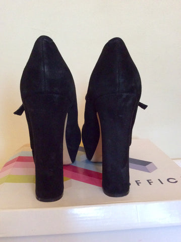 Office Black Suede Mary Jane Platform Heels Size 7/40 - Whispers Dress Agency - Womens Heels - 3