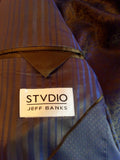 Studio By Jeff Banks Dark Charcoal Grey Pinstripe Wool Suit Size 40/34 Short - Whispers Dress Agency - Mens Suits & Tailoring - 5
