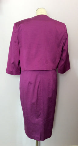 Marks & Spencer Autograph Magenta Pink Pencil Dress & Bolero Jacket Suit Size 16 - Whispers Dress Agency - Womens Suits & Tailoring - 2