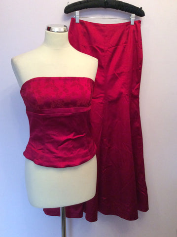 Coast Red Satin Bustier Top & Long Evening Skirt Size 10/12 - Whispers Dress Agency - Sold - 1