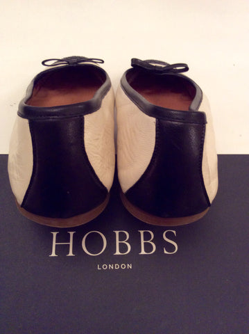 Hobbs Black & White Leather Park Woven Toecap Ballerina Flats Size 5/38 - Whispers Dress Agency - Sold - 2