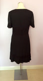 Fenn Wright Manson Black Lace Trim Dress Size 14 - Whispers Dress Agency - Sold - 4