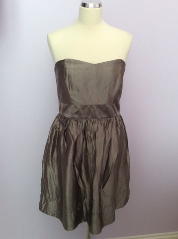 Coast Bronze Strapless Dress Size 14 - Whispers Dress Agency - Womens Eveningwear - 1
