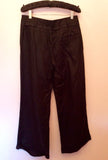 Smart Full Circle Black Linen Trousers Size 28R - Whispers Dress Agency - Womens Trousers - 2