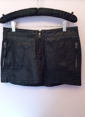 Zara Black Leather Mini Skirt Size M - Whispers Dress Agency - Womens Skirts - 1