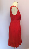 John Rocha Orange & Gold Trims Cotton Dress Size 10 - Whispers Dress Agency - Womens Dresses - 2