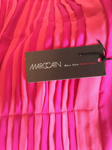 Brand New Marccain Pink & Coral Pleated Dress Size N3 UK 10/12 - Whispers Dress Agency - Womens Dresses - 4