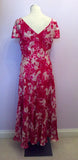 Country Casuals Pink & White Print Silk Blend Dress Size 14 - Whispers Dress Agency - Sold - 4