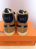 Brand New Nike Beige & Blue Suede Blazer Filbert Mid Trainer Boots Size 4/37 - Whispers Dress Agency - Womens Trainers & Plimsolls - 4