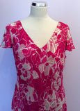 Country Casuals Pink & White Print Silk Blend Dress Size 14 - Whispers Dress Agency - Sold - 2