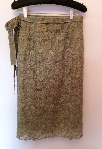 Avoca Anthology Olive Green Lace Wrap Around Top & Skirt Size 12/14 - Whispers Dress Agency - Sold - 6
