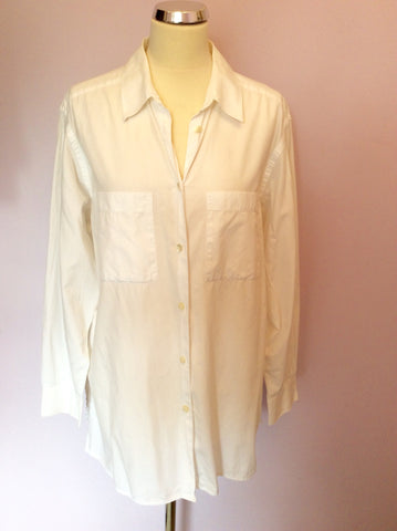 Vintage Jaeger White Cotton Shirt Size XL - Whispers Dress Agency - Sold - 1