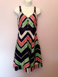 Monsoon Striped Cotton Dress Size 8 - Whispers Dress Agency - Womens Dresses - 1