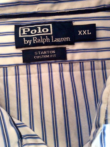 Ralph Lauren Blue & White Stripe Cotton Long Sleeve Shirt Size XXL - Whispers Dress Agency - Sold - 2