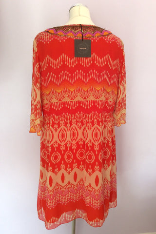 Brand New Savoir Red Print Bead & Sequin Trim Dress Size 18 - Whispers Dress Agency - Womens Dresses - 4
