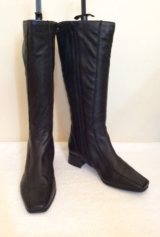 Brand New Clarks Black Soft Leather Boots Size 5/38 - Whispers Dress Agency - Sold - 1