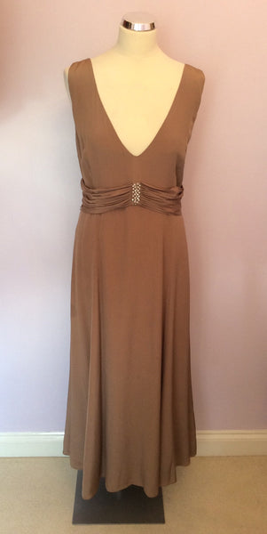 Kaliko Light Brown Long Evening Dress Size 18 - Whispers Dress Agency - Womens Dresses - 1