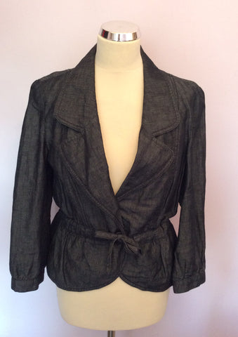 BANDOLERA CHARCOAL GREY COTTON & LINEN JACKET SIZE 14 - Whispers Dress Agency - Womens Coats & Jackets - 1
