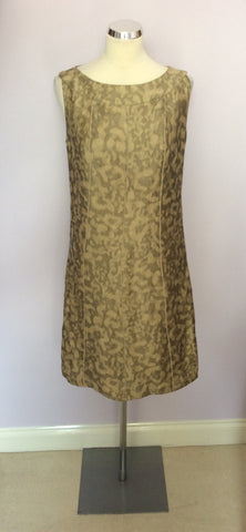 BETTY BARCLAY PALE GOLD & BRONZE PRINT LINEN DRESS & JACKET SUIT SIZE 10 - Whispers Dress Agency - Womens Suits & Tailoring - 5