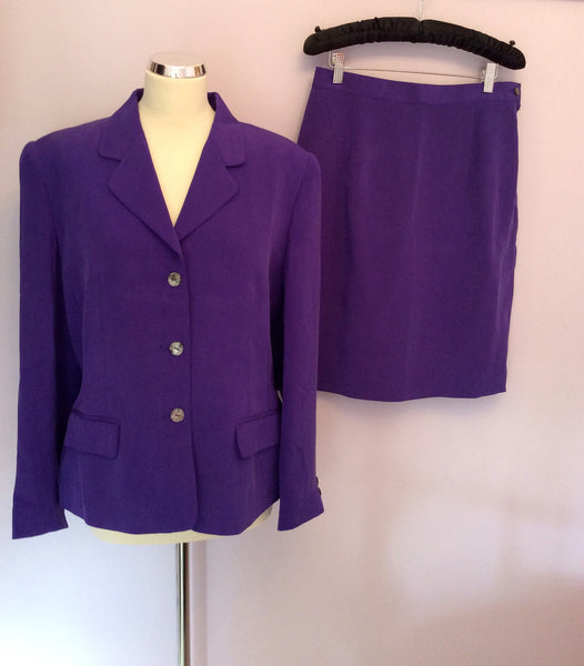Brand New August Silk Sport Purple Silk Skirt Suit Size L - Whispers Dress Agency - Womens Suits & Tailoring - 1