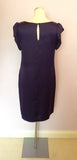 Brand New LK Bennett Dark Purple Silk Shift Dress Size 10 - Whispers Dress Agency - Womens Dresses - 2