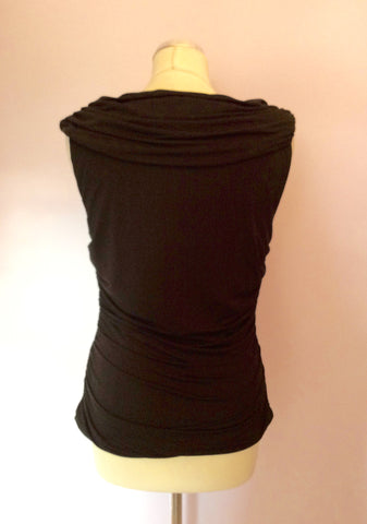 COAST BLACK DRAPED SLEEVELESS TOP SIZE 16 - Whispers Dress Agency - Sold - 2