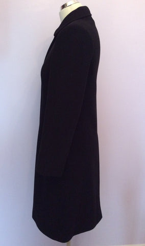 Jigsaw Black Wool, Lambswool & Cashmere Coat Size 8 - Whispers Dress Agency - Sold - 2