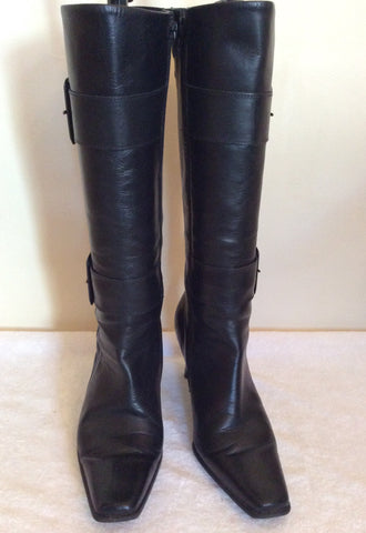 Bata Black Leather Buckle Trim Boots Size 5/38 - Whispers Dress Agency - Womens Boots - 3