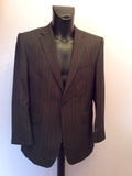 Studio By Jeff Banks Dark Charcoal Grey Pinstripe Wool Suit Size 40/34 Short - Whispers Dress Agency - Mens Suits & Tailoring - 2