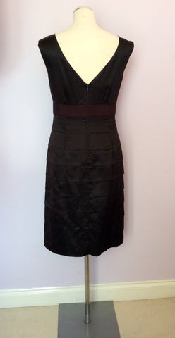 Monsoon Dark Brown Silk & Cotton Tiered Skirt Dress Size 10 - Whispers Dress Agency - Womens Dresses - 4