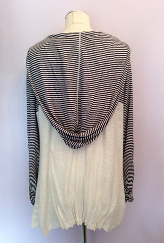Alain Weiz White & Blue Stripe Fine Knit Linen Cardigan & Top Size 16 - Whispers Dress Agency - Sold - 3