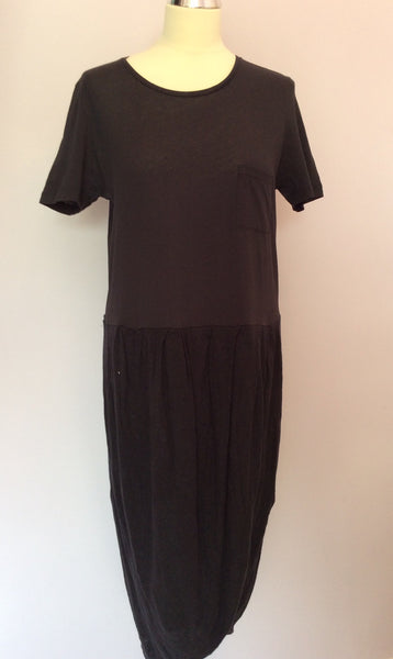 Cos Black Cotton Top & Wrap Around Linen Skirt Dress Size M - Whispers Dress Agency - Sold - 1