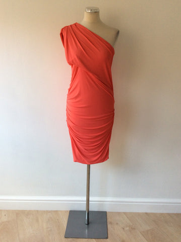 GORGEOUS COUTURE BAILEY CORAL ONE SHOULDER DRESS SIZE M - Whispers Dress Agency - Sold - 1