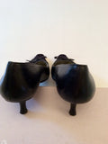 ROLAND CARTIER BLACK LEATHER LACE TRIM HEELS SIZE 6/39 - Whispers Dress Agency - Sold - 4