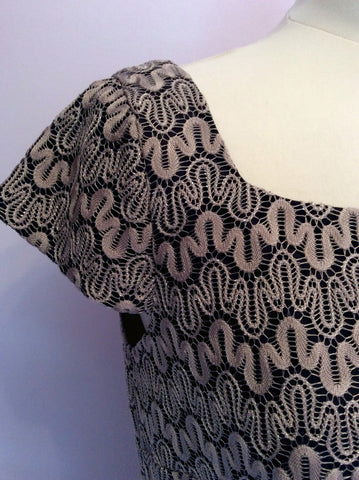 Marks & Spencer Black & Calico Lace Pencil Dress Size 12 - Whispers Dress Agency - Womens Dresses - 4