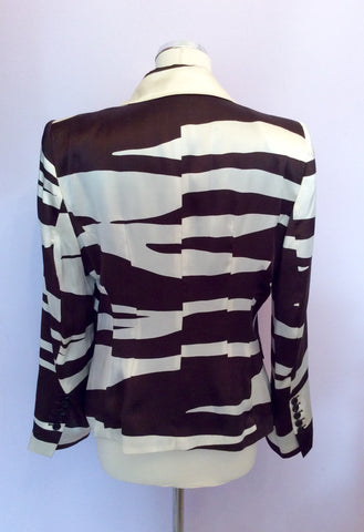 Brand New Zara Woman Brown & Ivory Silk Jacket Size XL - Whispers Dress Agency - Sold - 3