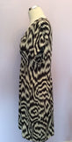 Jaeger Black & Ivory Print Silk Dress Size 10 - Whispers Dress Agency - Sold - 2
