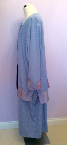 Tailor Made Blue Silk Dress & Long Jacket Size 22 - Whispers Dress Agency - Sold - 4