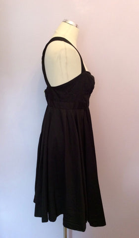 French Connection Black Cotton Dress Size 14 - Whispers Dress Agency - Sold - 2