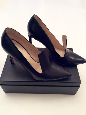 Nine West Black Leather Heels Size 7/40 - Whispers Dress Agency - Womens Heels - 2