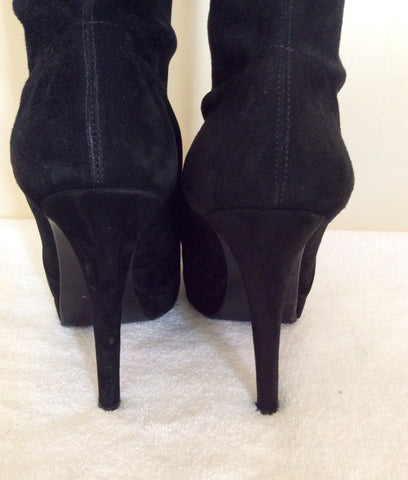 LK Bennett Black Suede Knee Length Boots Size 6/39 - Whispers Dress Agency - Sold - 4