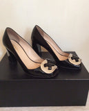 Prada Black Patent Leather Peeptoe Heels Size 3.5/36 - Whispers Dress Agency - Sold - 3
