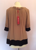 Brand New Monsoon Mink & Black Trim Silk Top Size 14 - Whispers Dress Agency - Sold - 2
