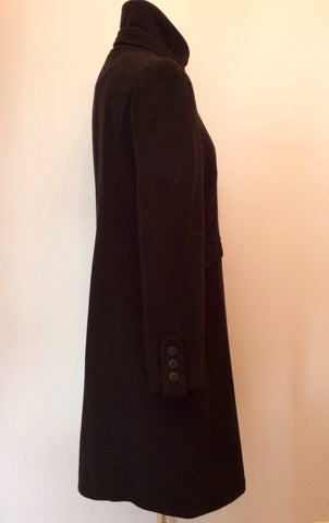 Armani Jeans Black Wool Blend Coat Size 14 - Whispers Dress Agency - Sold - 4