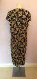 LONG TALL SALLY BLACK FLORAL PRINT STRETCH JERSEY DRESS SIZE 18 - Whispers Dress Agency - Sold - 4