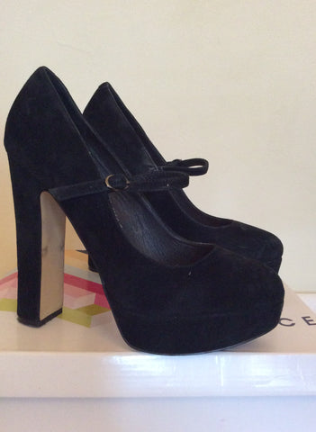 Office Black Suede Mary Jane Platform Heels Size 7/40 - Whispers Dress Agency - Womens Heels - 2