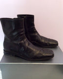 Prada Black Leather Brogue Ankle Boots Size 7 / 41 - Whispers Dress Agency - Sold - 3
