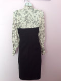 Firetrap Tie Print Blouse Top Long Sleeve Dark Grey Pencil Dress Size XS - Whispers Dress Agency - Womens Dresses - 2